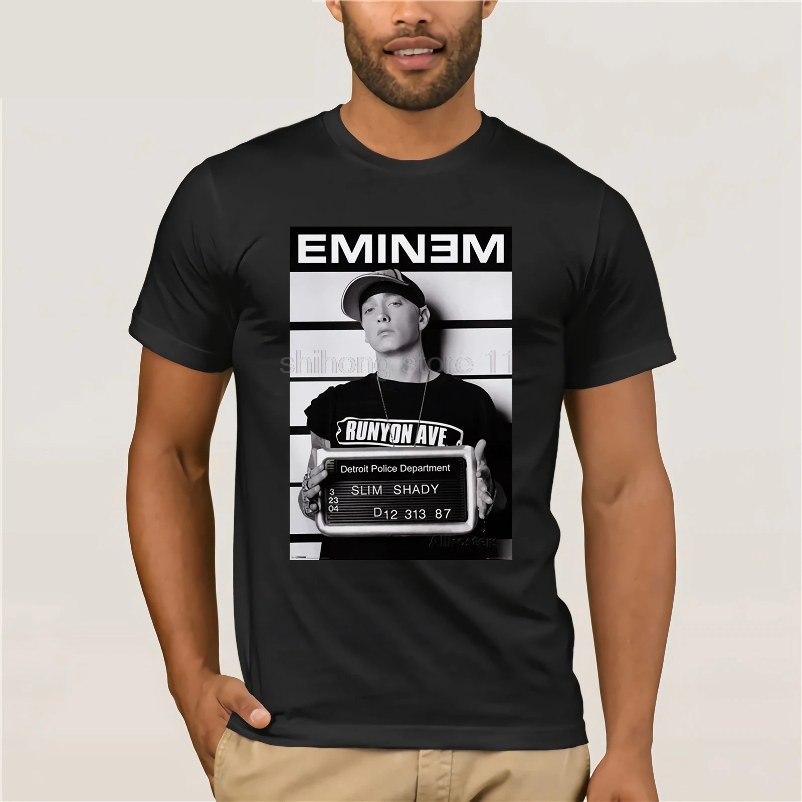 Мужская футболка с принтом в стиле хип хоп Rapper Eminem коротким рукавом лето