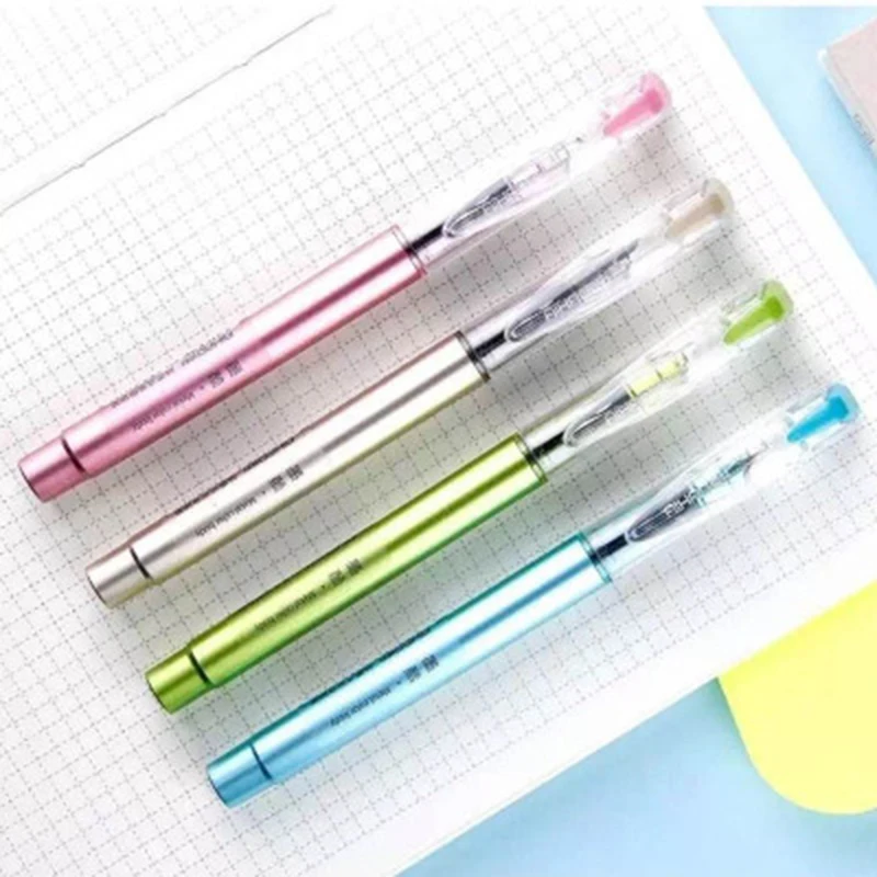 4 Pcs Pen 4 шт./лот 0,5 мм Роскошная пластиковая авторучка для каллиграфического пера креативная чернильная ручка для письма офисные школьные принадлежности милые канцелярские принадлежности - Цвет: 4 Pcs Pen