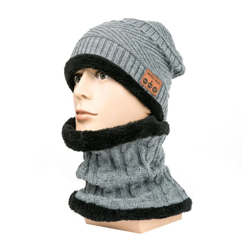 Мужские и женские Bluetooth Hat Hand-Free Беспроводная Музыка вязаная шапка с громкой связью стерео наушники для спорта на открытом воздухе, зимняя война