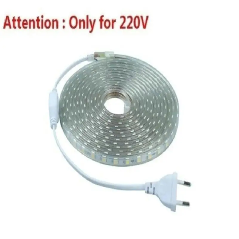 SMD2835 AC220V Светодиодная лента Белая наружная водонепроницаемая светодиодная 220 В 5