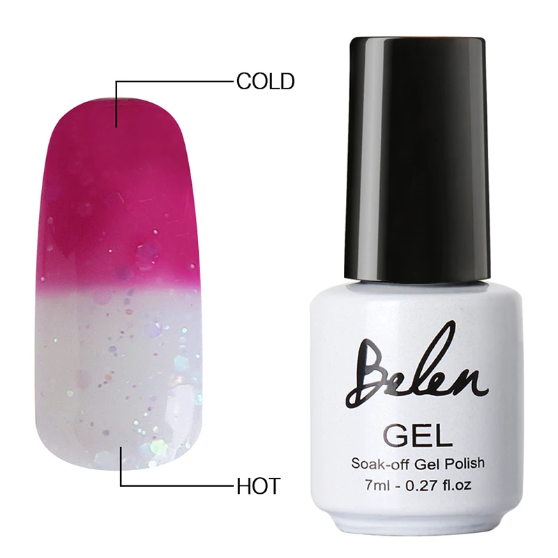 Гель лак Belen для ногтей 7 мл меняющий температуру 100 цветов Лак ногтей 