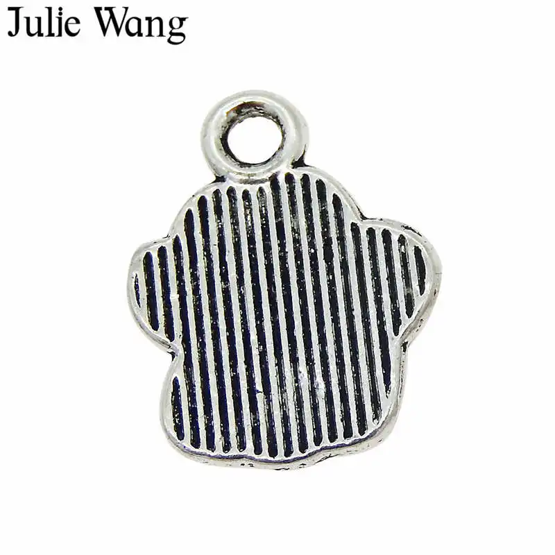 Julie Wang 50 шт. сплав Собака Кошка маленькая лапа шармы в форме следа ноги античный