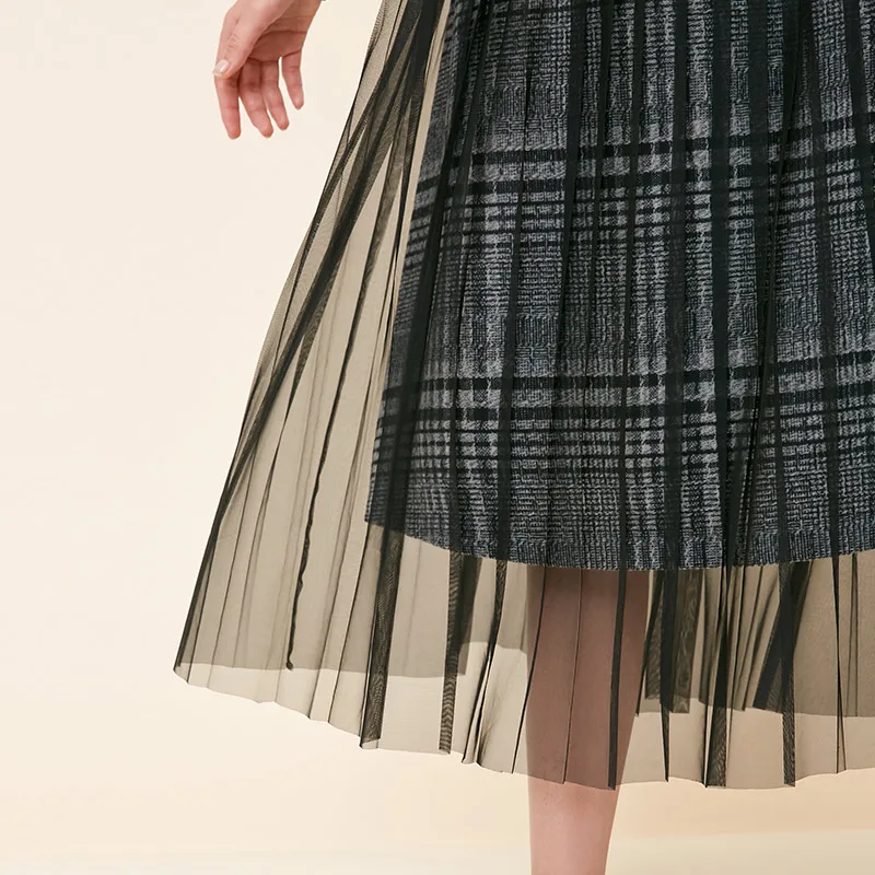 Vero Moda Новая женская OL Gauzy двухъярусная юбка из ткани | 318416509