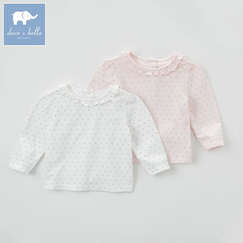 Dave bella/Осенняя модная футболка для маленьких девочек Детские хлопковые милые