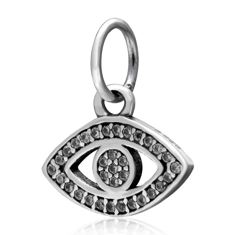 Dangle Evil Eye Sambaah ажурные сглаза талисманы 925 пробы Серебряный глаз Хоруса бусины для оригинала Pandora Хэллоуин змея браслет цепочка - Цвет: Dangle Evil Eye