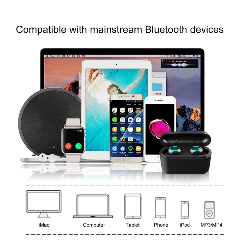 Bluetooth 5 0 наушники HBQ TWS беспроводные HD стерео Спортивная гарнитура Музыка Handsfree