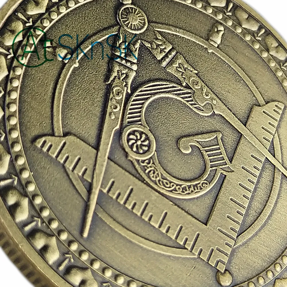 Масонская монета "Ангел" Freemason квадратный компас G Time терпение упорный памятный подарок железные медные монеты