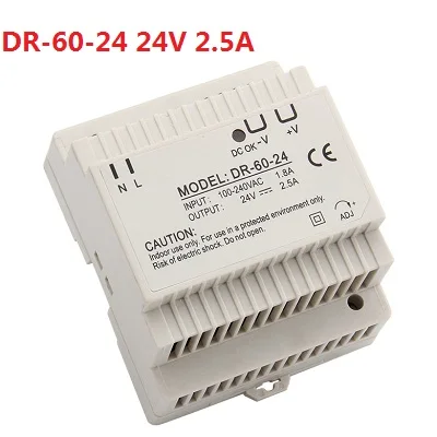 24VDC 2.5A 60W din рейка модель переключения питания SMPS DR 60 24|ac dc converter|din rail powerdin power supply |