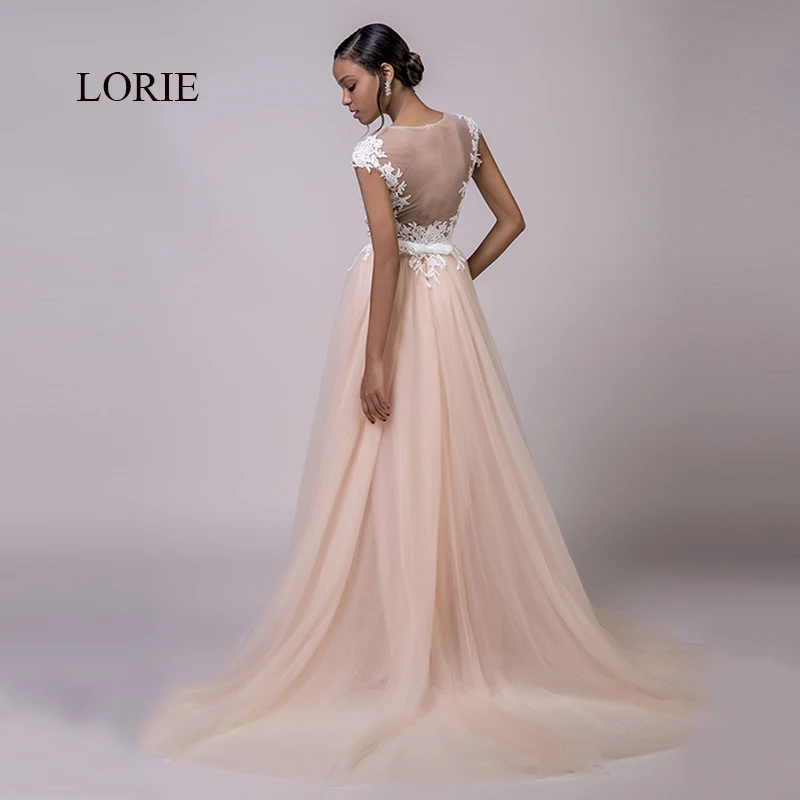 Свадебное платье LORIE кораллового цвета 2019 кружевное длинное Тюлевое розовое