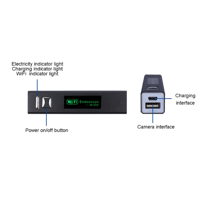 WIFI эндоскоп камера Мини водонепроницаемый мягкий кабель Инспекционная 8 мм 1 м USB