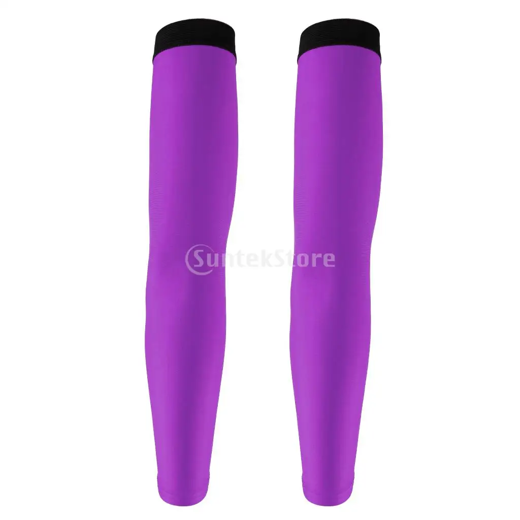 Purple Велосипедные перчатки для гольфа, рукава для рук, защита от солнца, защита от УФ-лучей, велосипедные перчатки, грелки для рук, красные налокотники для фитнеса, нарукавники для спорта и велоспорта, грелки для рук - Цвет: Purple