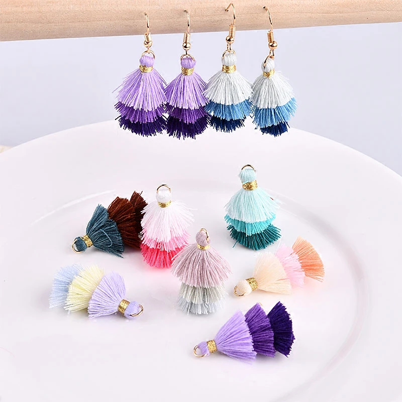 3.5 см/3 слоя/Jewelry аксессуары/ювелирных изделий/мини хлопок кисточкой/ручной работы/серьги производство/украшения