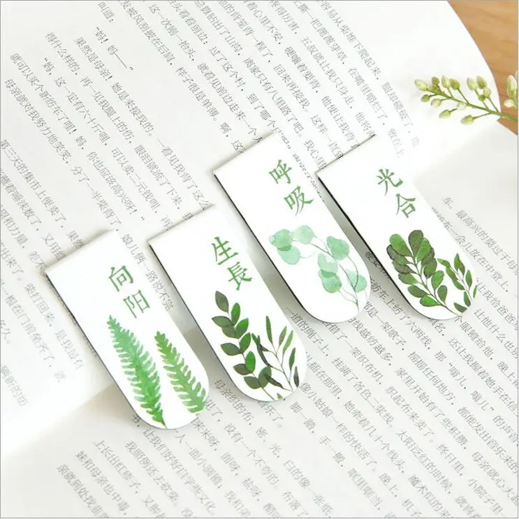 Доброе утро свежие зеленые листья растения магнитная закладка мини зажим магнит