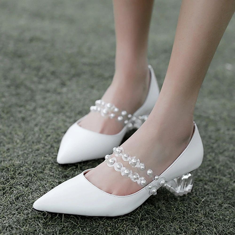 Женские туфли на высоком каблуке FOREADA офисные прозрачные из натуральной кожи