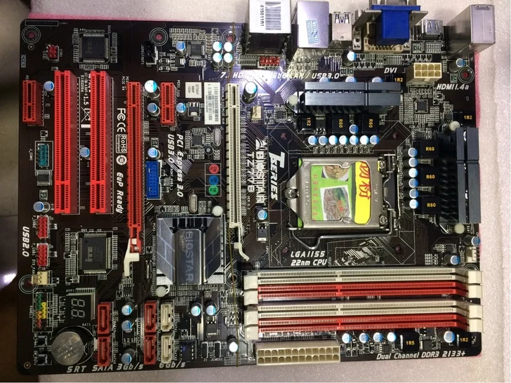 1155 Z77 материнская плата Б/у BIOSTAR TZ77B DDR3 SATA3 USB3.0(Альтернатива GA-Z77P-D3 Z77A-G43 SABERTOOTH Z77 P8Z77-V LX2