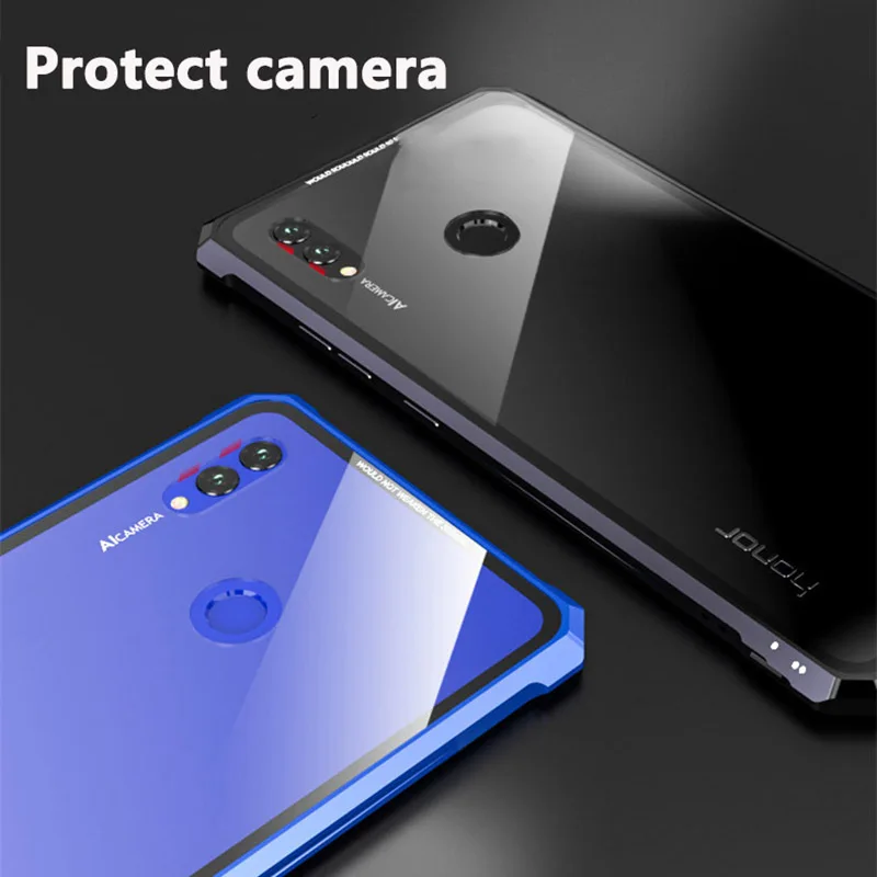 Роскошный стеклянный чехол s для huawei Honor Note10 20PRO V20 Lite чехол противоударный металлический каркас закаленное стекло задняя крышка для Honor 8X MAX
