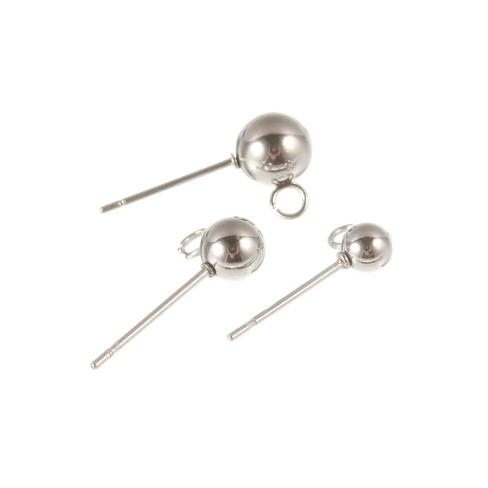 Серьги гвоздики из нержавеющей стали размер 4/5/6 мм 20 шт./лот|jewelry findings|stud earring