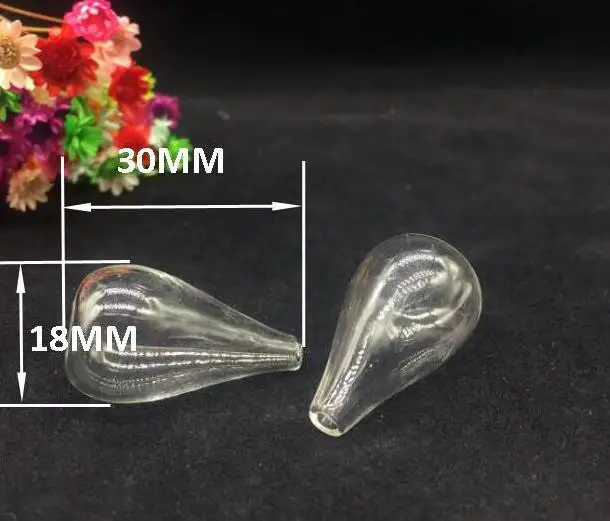 500pcs 30*18mm Wholesale clear flat bottom vase glass globe pendant bottle vial necklace jewelry accessory DIY decor gifts | Дом и сад