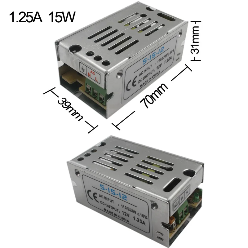 DC12V Питание Светодиодный драйвер Трансформатор 1.25A 2A 3A 5A 6.5A 10A 15A 20A 25A 30A 33A адаптер переключатель для светодиодный полосы лампа светильник