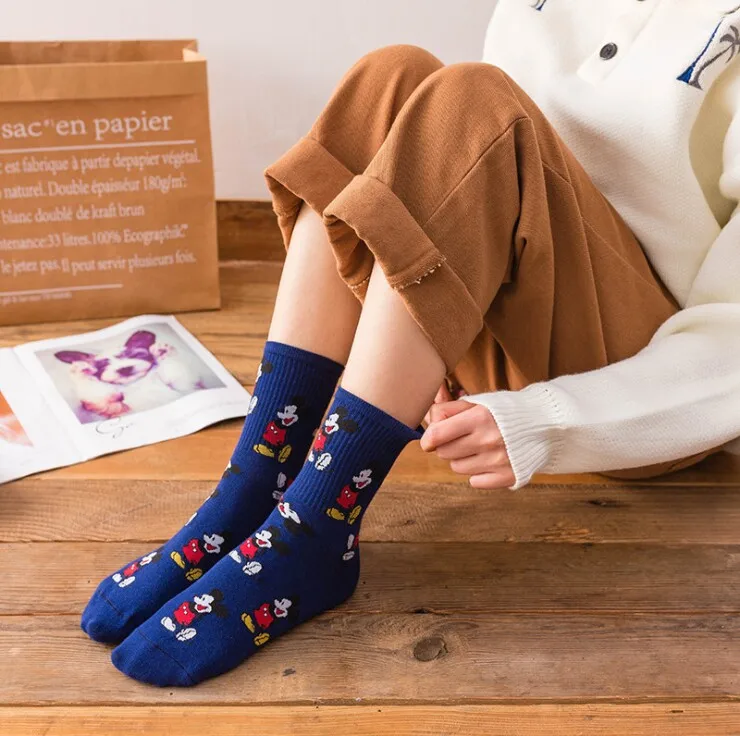 Корейский стиль calcetines Микки Мода Новинка милый мультфильм мышь Sox четыре сезона