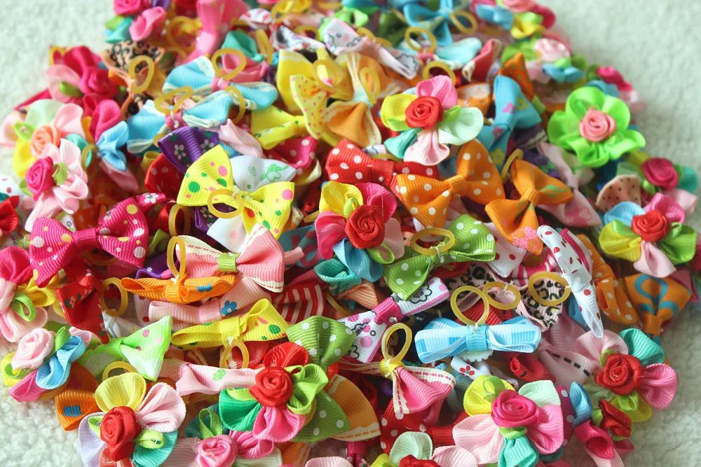 Bandas de goma para el pelo de perros y mascotas, accesorios para el pelo de perros, productos de aseo para mascotas, regalo bonito, 1000 Uds.-1
