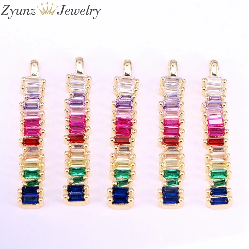 3 шт. новые ювелирные изделия Радужный бар кулон ожерелье для женщин циркония