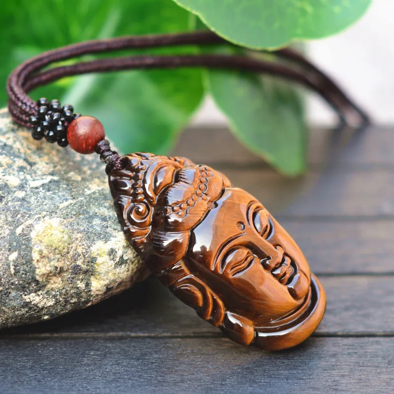 Кулон с натуральным желтым тигровым глазом ручной резной кулон из гуанина