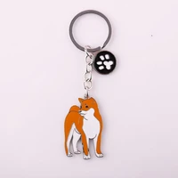 japanese akita diy pendant key chains for men women dog charm bag keychain car key ring fashion gifts accessories