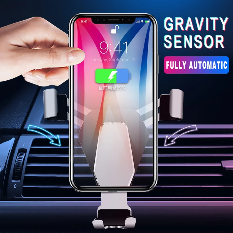 Универсальная автомобильная подставка для телефона в автомобиле iPhone X samsung крепление на вентиляционное