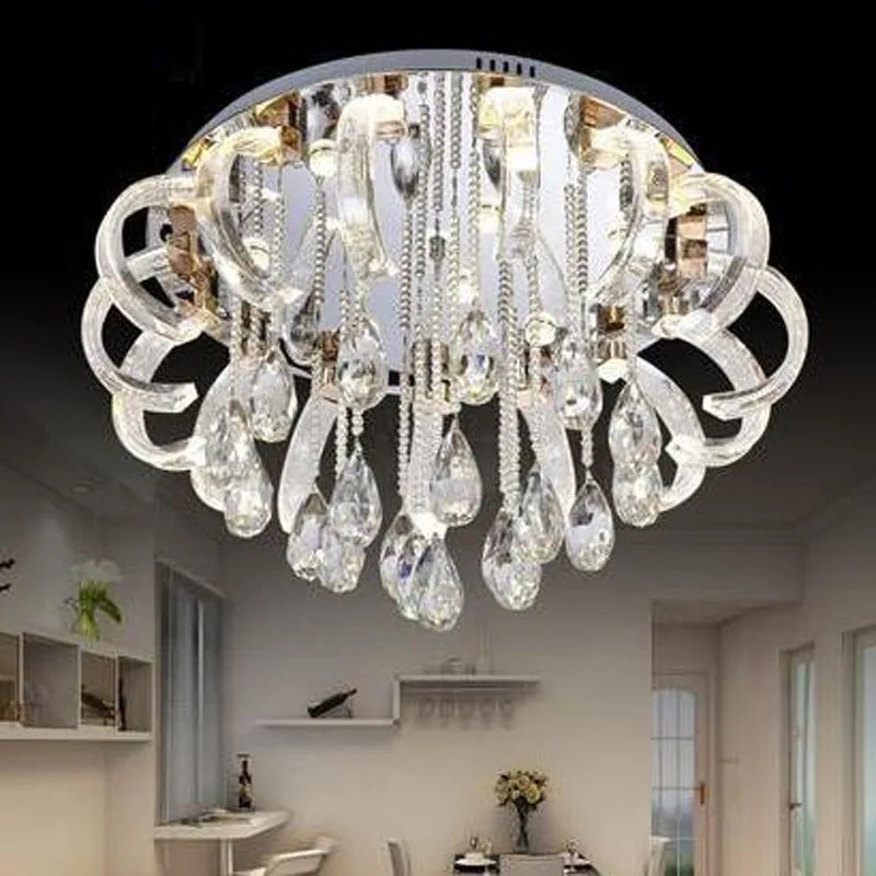 Роскошный европейский стиль лампа для гостиной круглая светодиодная