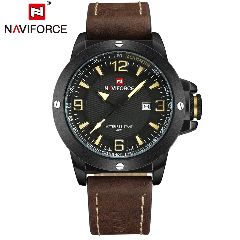 Часы наручные NAVIFORCE Мужские кварцевые брендовые Роскошные повседневные деловые