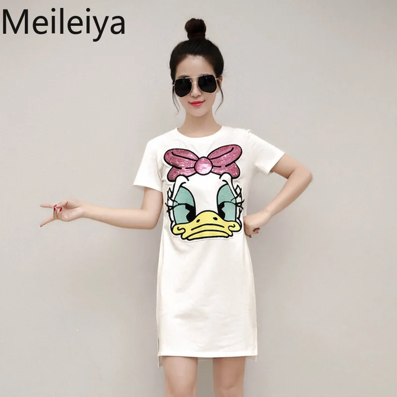 Женское платье с Микки Маусом Дональдом Даком Новинка 2019 года летнее