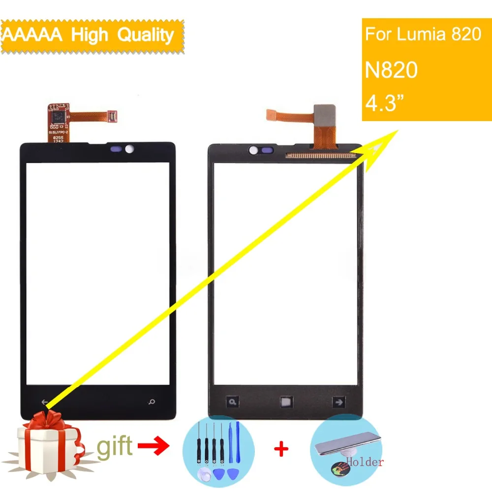 Сенсорный экран N820 для Nokia Lumia 820 сенсорный дигитайзер стекло Передняя панель