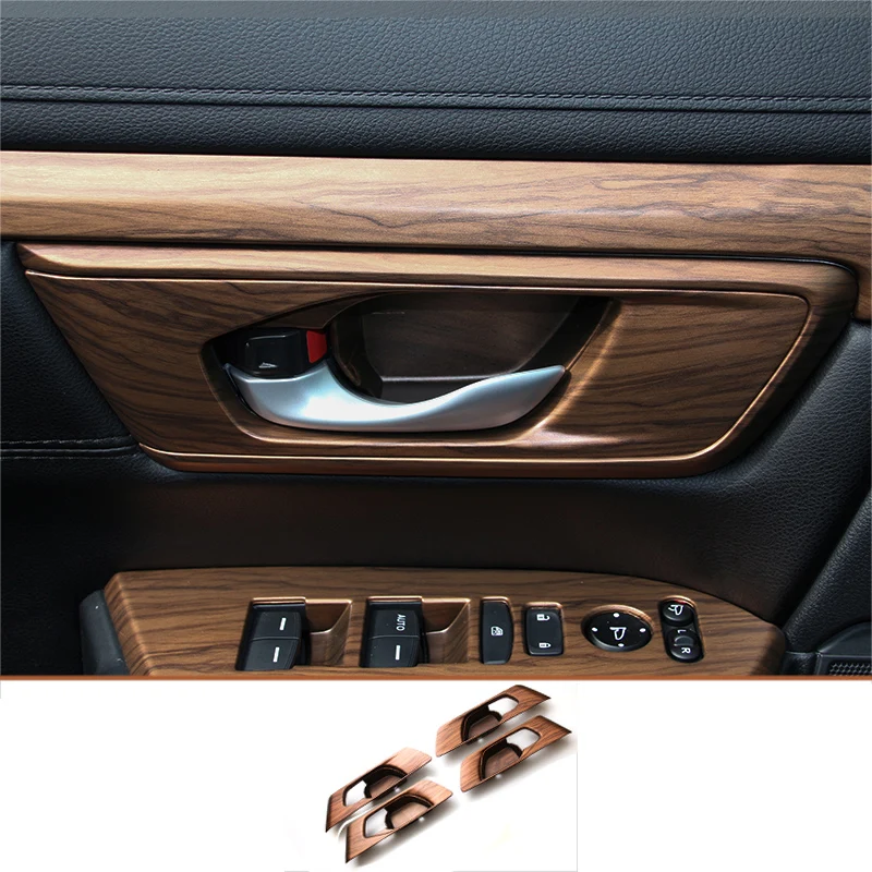 4PCS Для Honda CR-V CRV персик под дерево внутренняя отделка покрытие формирующая рамка украшение автомобиля аксессуары для укладки - Цвет: 4PCS