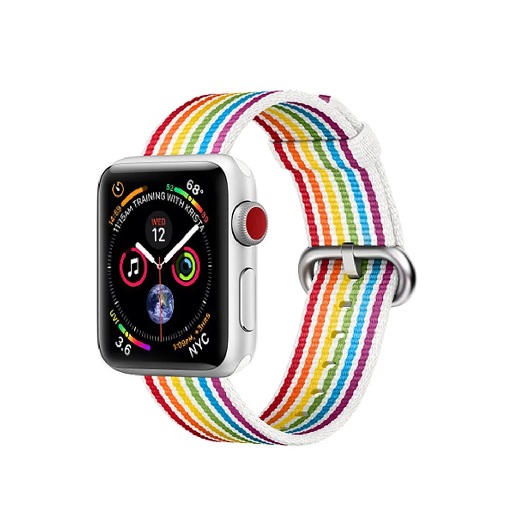 Тканый нейлоновый ремешок для наручных часов Apple Watch 4 44 мм 40 42 38 iwatch версия 4/3/2/1