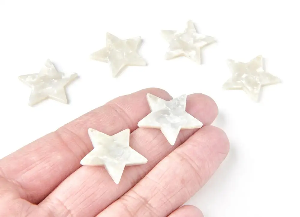 

Acetate Acrylic Earring Charms -Star Shaped Pendant Earrings - Jewelry accessories - 6pcs/lot - 25.5 x 25.5x 2.5mm - AC1044