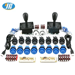 Blue black Аркадная игра DIY комплект для Mame USB Нулевая задержка кодер HAPP стиль кнопочный джойстик Raspberry pi аркадный джойстик контроллер - Цвет: Blue black