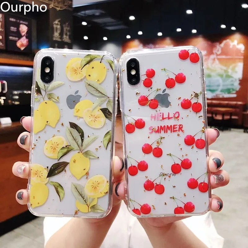 Ourpho Today Новый чехол для мобильного телефона iPhone X XR XS MAX fresh fruit 6 6s 7 8 plus защитный