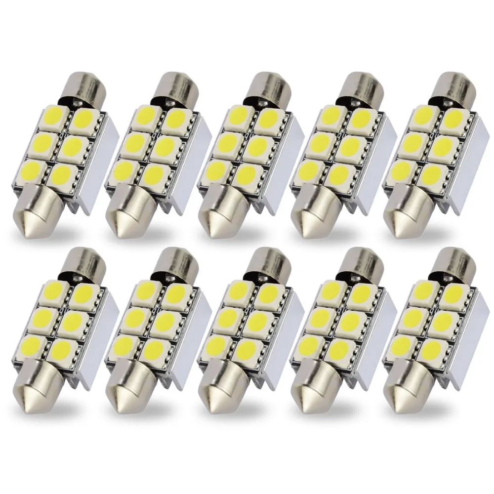 Safego 50 шт. Canbus C5W светодиодная гирлянда купольсветильник пы 5050 6 SMD 36 мм 39 42