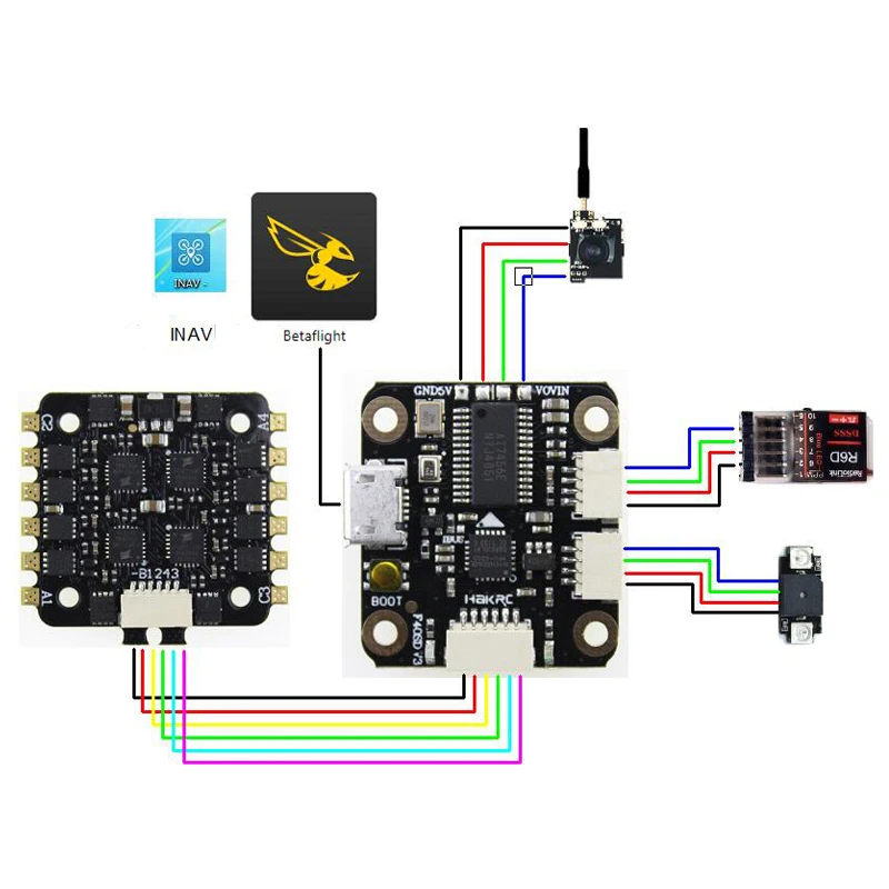 20x20 мм HAKRC MiniF4 Flytower F4 Контроллер полета для радиоуправляемых дронов AIO OSD BEC и 20A