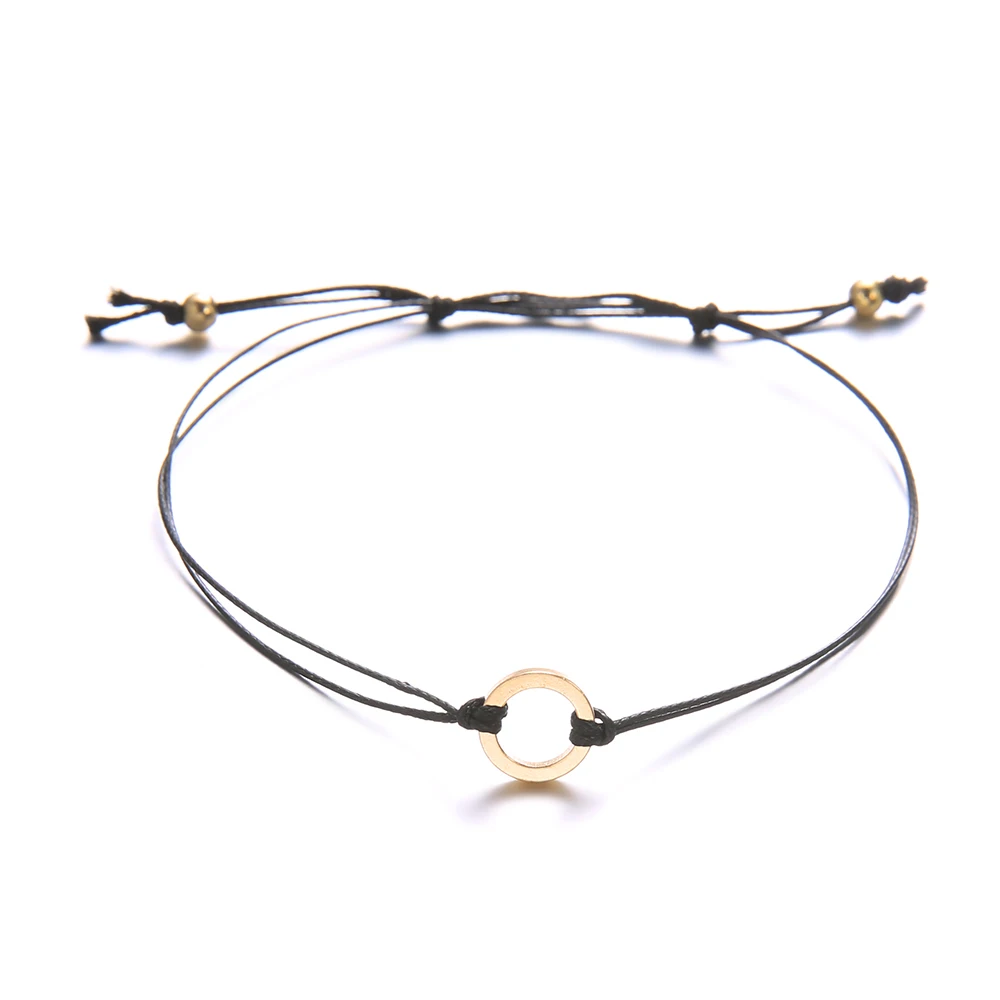 2 шт./компл. в богемном стиле простые круглые бисером черный веревочный плетеный