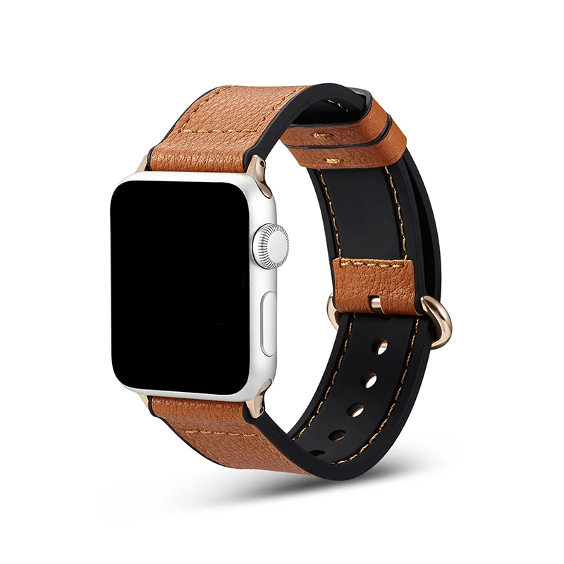 Compatible with Apple Watch Band 44mm 40mm Genuine Leather Replacement Series 4 Sport and Edition. | Наручные часы