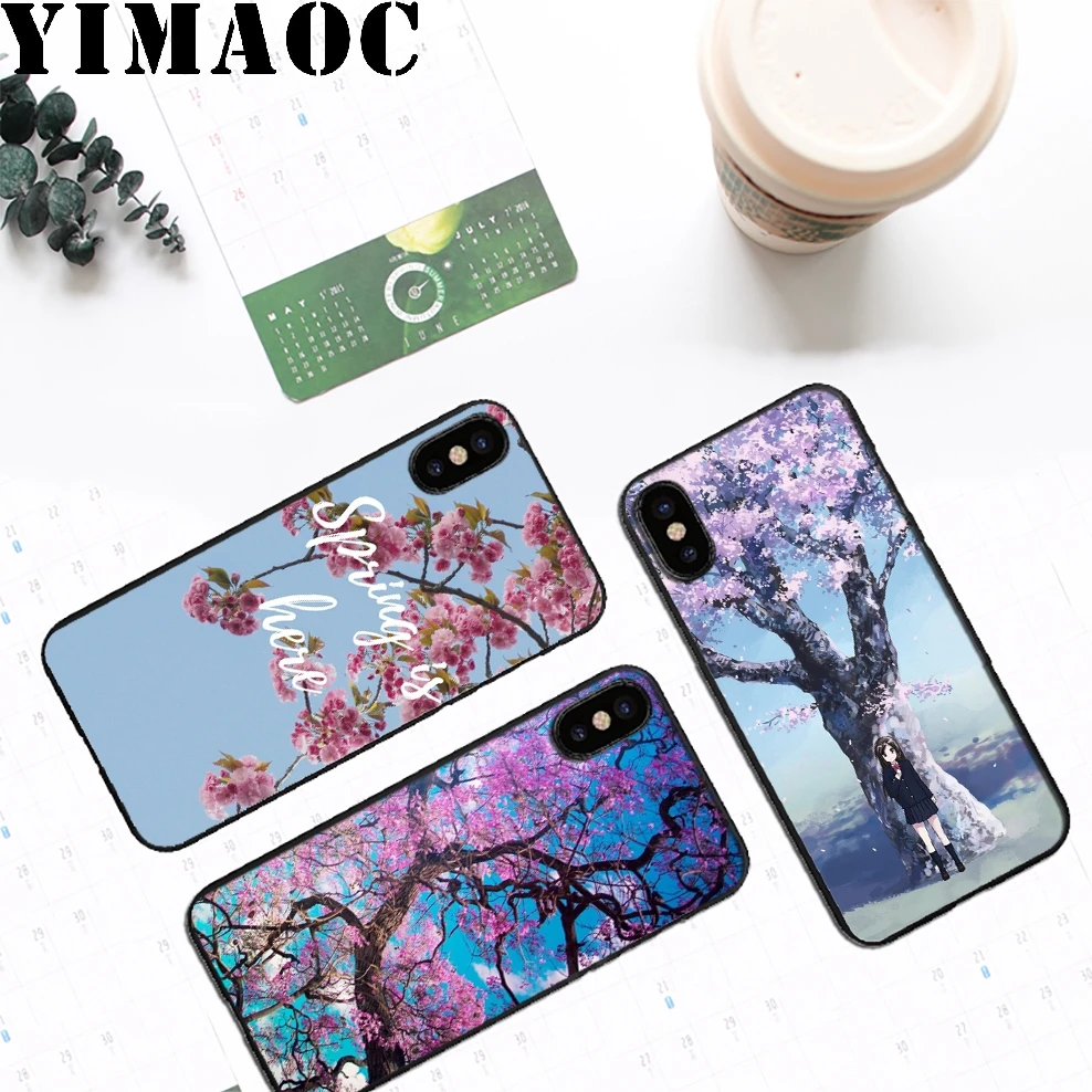 YIMAOC Вишневый Мягкий силиконовый чехол для iPhone 11 Pro Xr Xs Max X или 10 8 7 6 6S Plus 5 5S SE |