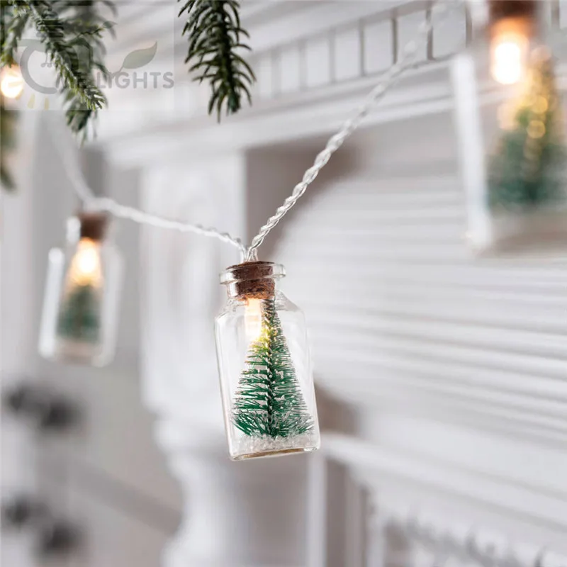 

New Year Christmas Lights In Battery Girland Tree Drop Indoor Small Led Fairy Lights Garland Leaf for Room Bedroom Decoration