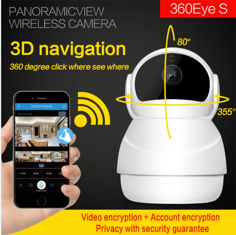 FAIYOU WIFI Mini CCTV Camera IP P2P HD Video 2MP 1080P Night Vision 10m Rotation 355 Degree and Vertical 80 Memory Up to | Безопасность