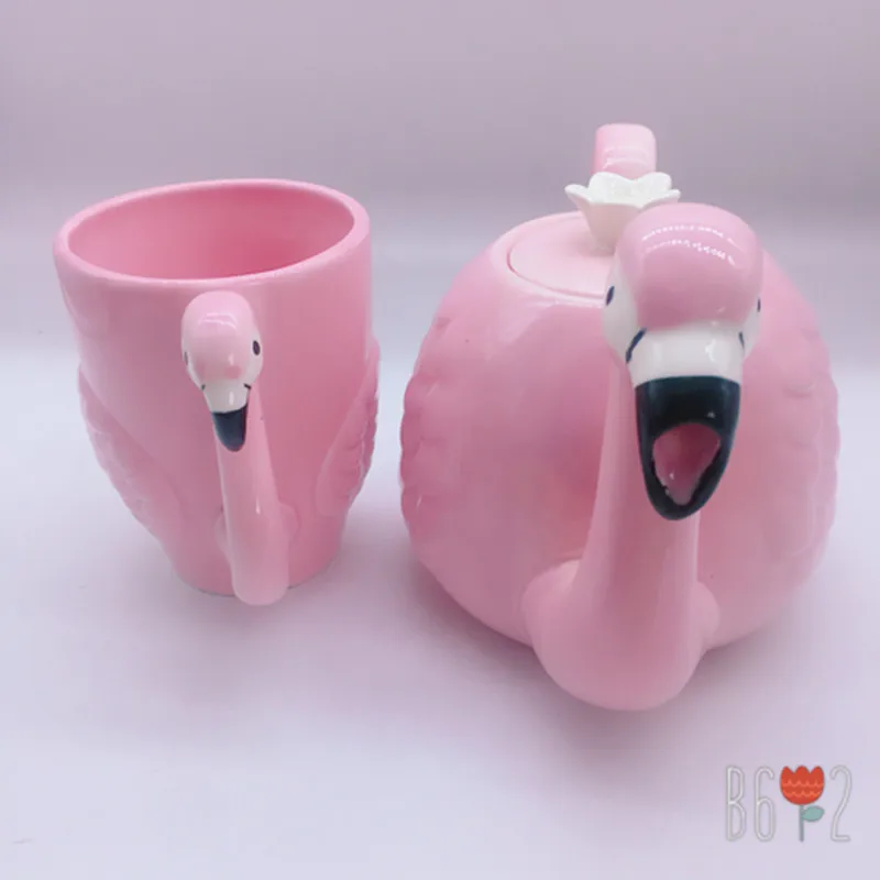 Серия фламинго розовые 3D оригинальные изящные керамические кружки блюдо с