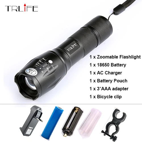 option C E17 Flash Lights L2 T6 алюминиевый водонепроницаемый масштабируемый светодиодный фонарь с 5 режимами с аккумулятором 18650 или AAA - Испускаемый цвет: option C