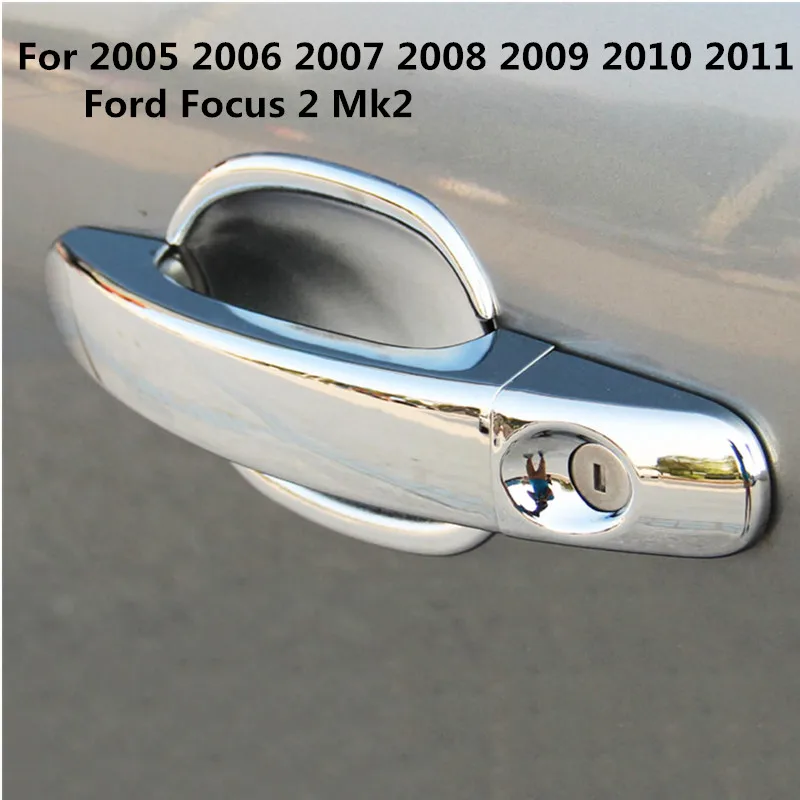 Подходит для 2005 2006 2007 2008 2009 2010 Ford Focus 2 Mk2 хромированная крышка дверной ручки + чашки