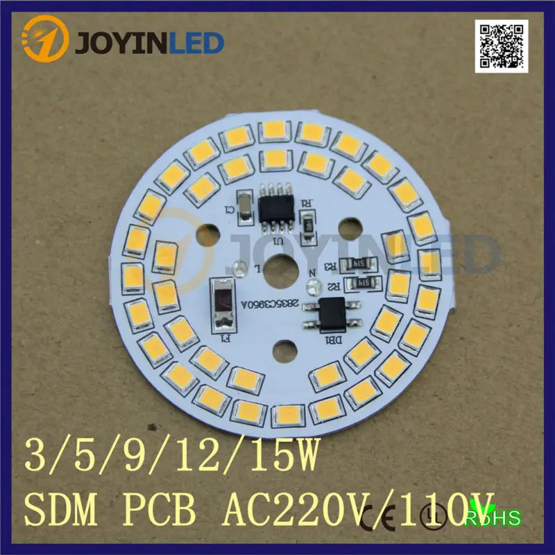 50 шт. 230 В переменного светодиодный ка светодиод PCB SMD2835 диодный свет двигатель