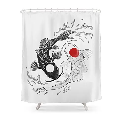 Koi Fish Инь-Ян занавеска для душа Водонепроницаемая Ванная занавеска для душа s Аксессуары для душа шторы украшение для дома